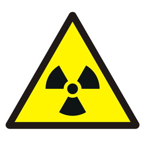 Znak BHP Ostrzeżenie przed materiałem radioaktywnym lub promieniowaniem jonizującym